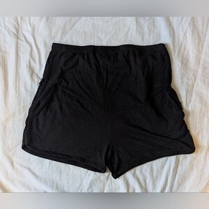 Black High-Waisted Maternity Shorts